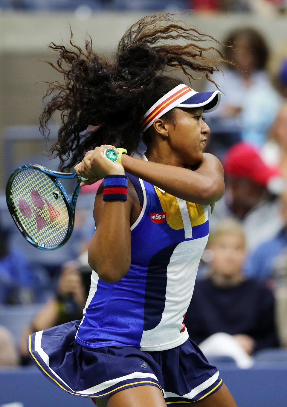 <p>Naomi Osaka of Japan returns a shot to Angelique Kerber of Germany during their first round Women’s Singles match on Day Two of the 2017 US Open at the USTA Billie Jean King National Tennis Center on August 29, 2017 in the Flushing neighborhood of the Queens borough of New York City. (Photo by Elsa/Getty Images) </p>