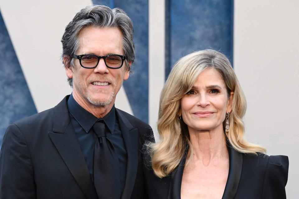 <p>Karwai Tang/WireImage</p> Kevin Bacon and Kyra Sedgwick in 2023