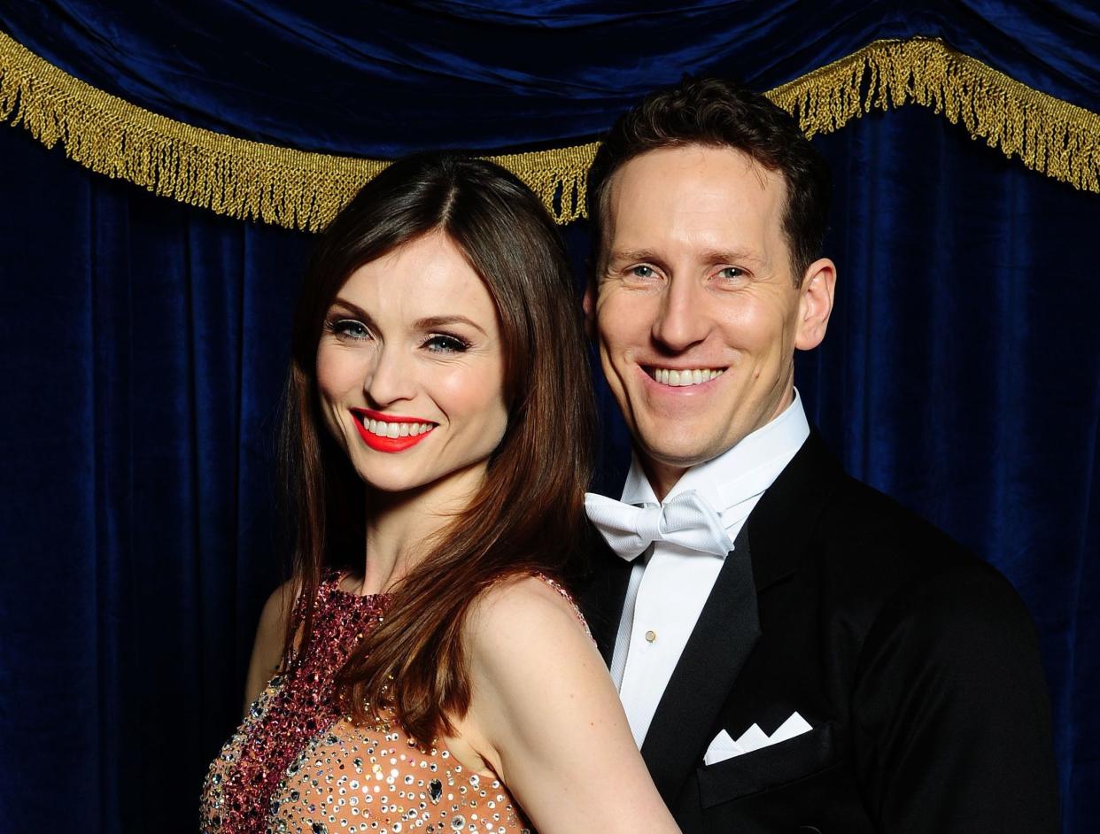 RETRANSMITTED REMOVING EMBARGO AND ADDING CAPTION INFORMATION Sophie Ellis-Bextor with her dance partner Brendan Cole wearing their favorite outfit from week 4 when they performed a foxtrot to Dick Haymes Cheek to Cheek, from the current series of Strictly Come Dancing, at Elstree Studios, London.   (Photo by Ian West/PA Images via Getty Images)