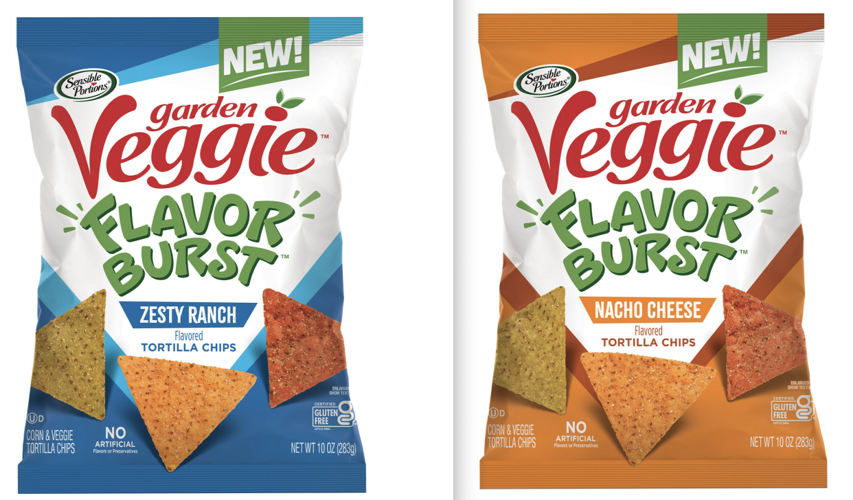 Hain Celestial unveils Garden Veggie Snacks in two flavors, Flavor Burst Nacho Cheese and Zesty Ranch Flavored Tortilla Chips. (Courtesy: Hain Celestial) 
