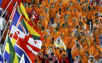 <p>Athletes of the Netherlands take part in a parade during the closing ceremony for the 2016 Rio Olympics on August 21, 2016. (REUTERS/Vasily Fedosenko) </p>