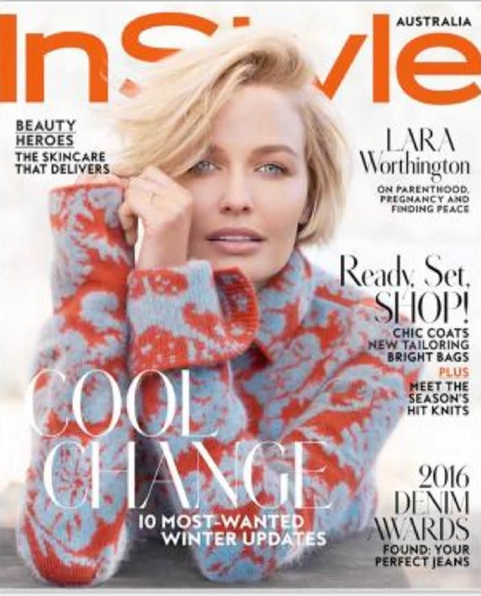 Lara on the cover of 'InStyle' magazine. Source: InStyle