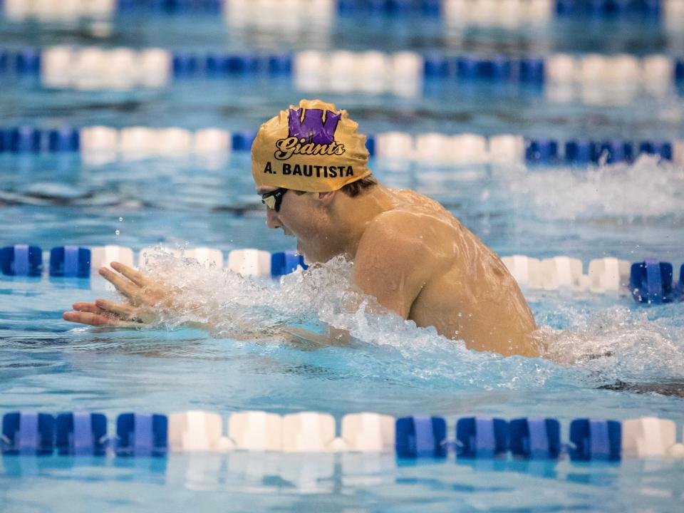 Waynesboro's Adam Bautista won the Class 3 state championship in the 100 breaststroke Friday, Feb. 17.