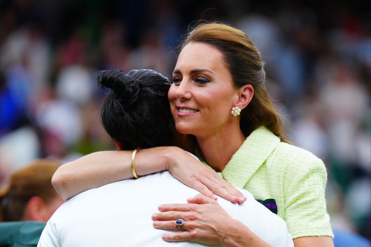 Kate last year comforted player Ons Jabeur who lost in  the Ladies' Singles final  (Javier Garcia/Shutterstock)