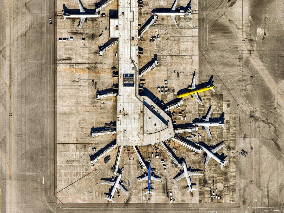 Aerial view of Palm Beach International Airport.