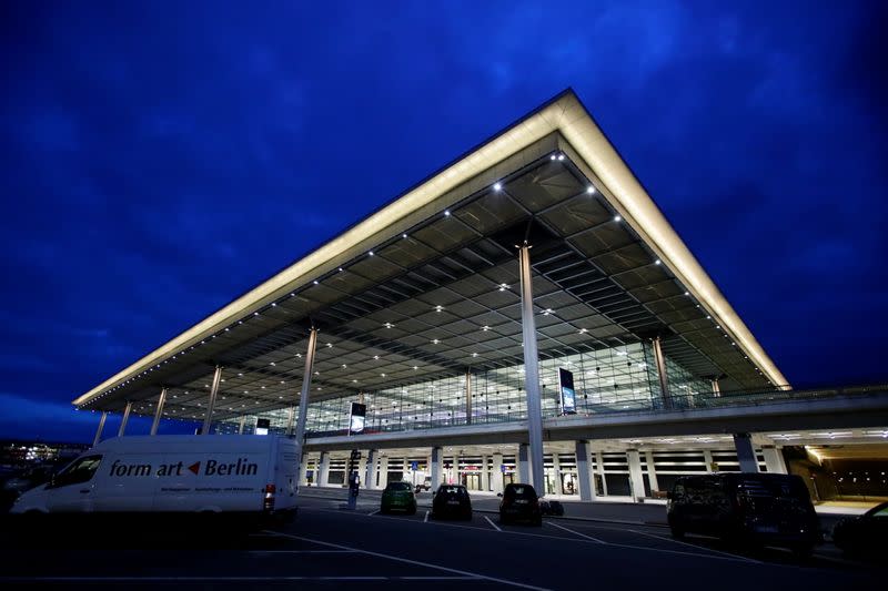 A general view of the new Berlin-Brandenburg Airport's building in Schoenefeld