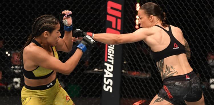 Germaine de Randamie sticks the jab on Julianna Pena at UFC Fight Island 4