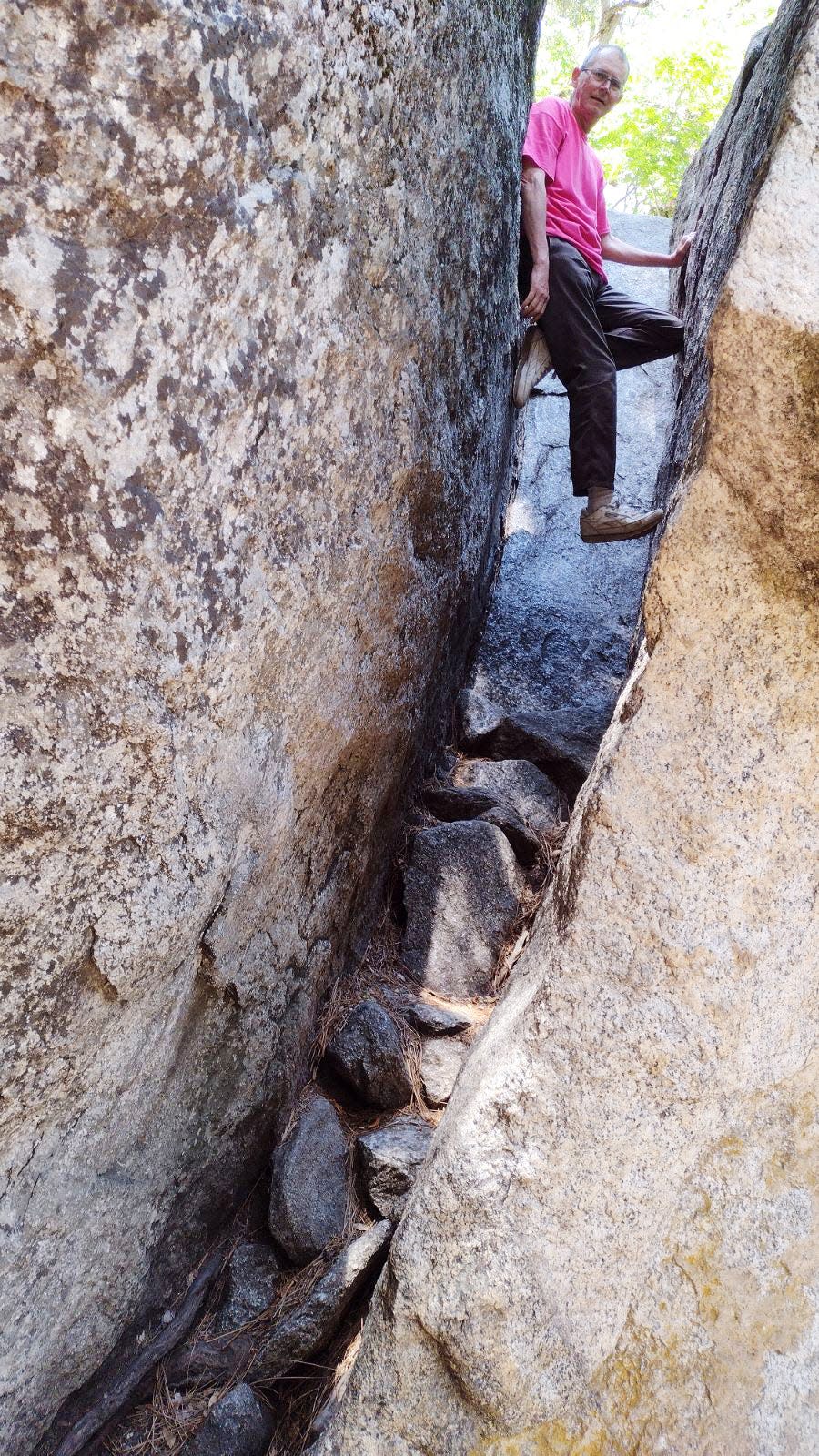 Chris Keller enjoying a unique hike in Yosemite National Park