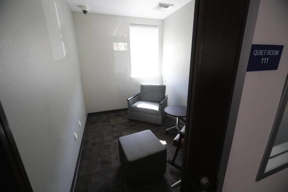 A quiet room, off of the larger common room, is part of San Luis Obispo’s new Crisis Stabilization Unit, a four-bed unit behind the county psychiatric facility that will serve people before their mental health crisis reaches the level of an emergency.