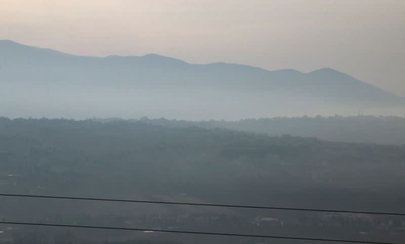 A view shows Israeli-occupied Shebaa farms area as seen from Lebanese village of Marjayoun in southern Lebanon