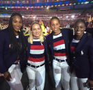 <p>Pro tennis player Serena posed up a storm in Team USA’s Ralph Lauren uniform.<i> [Photo: Serena Williams/ Instagram]</i></p>