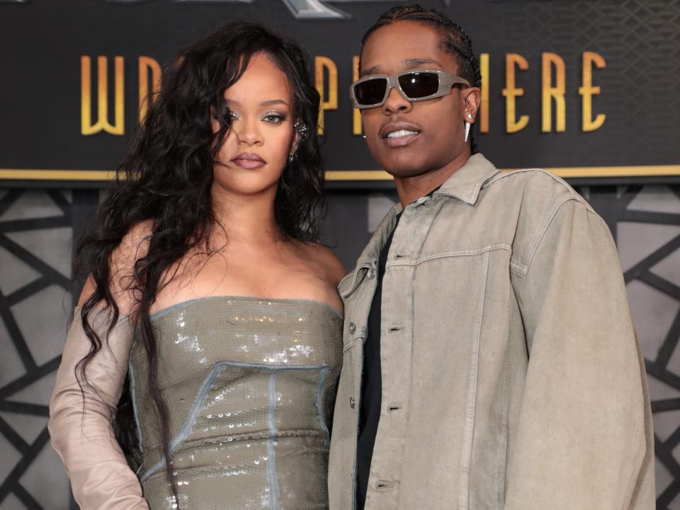 Rihanna and A$AP Rocky at the "Black Panther: Wakanda Forever" premiere.