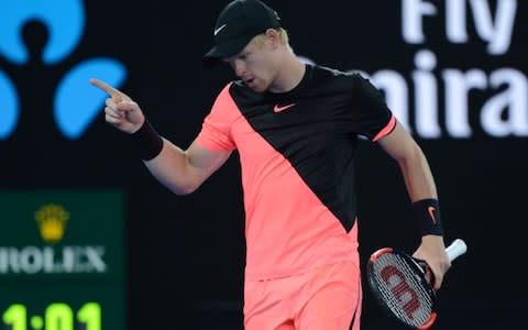 Kyle Edmund in action at the Australian Open - Credit: Getty Images