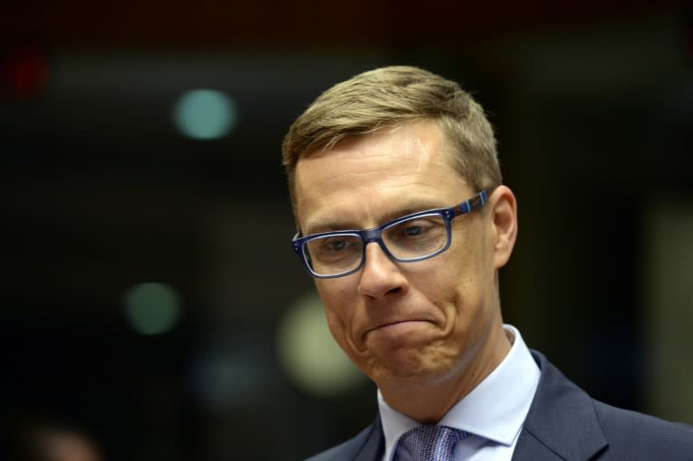 Finnish Finance Minister Alexander Stubb, one of the hardliners on the Greek bailout deal, seen at the EU Council building in Brussels, on July 14, 2015