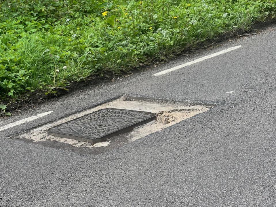 The Argus: A pothole near the crash site on the A272