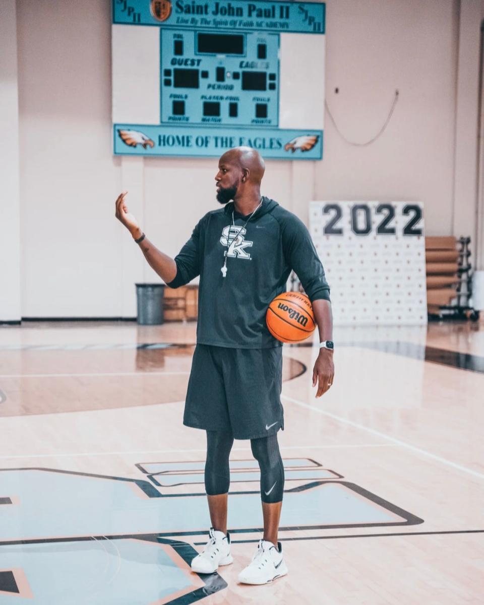 Seydou Koné is navigating his first year as the head basketball coach for Saint John Paul II.