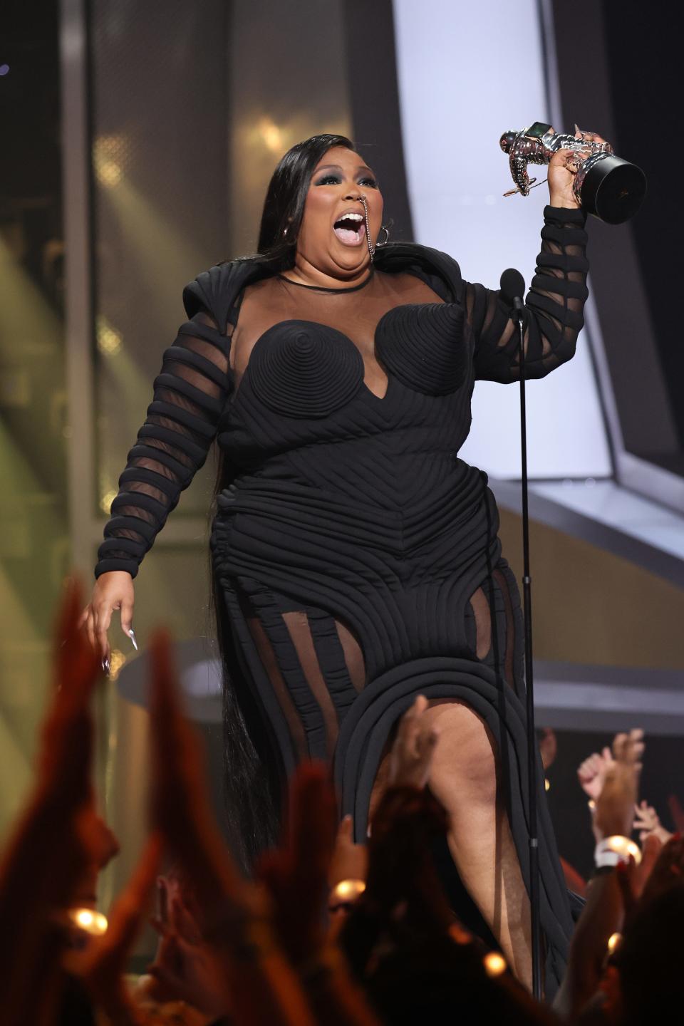 Lizzo encouraged voter rights at the 2022 MTV VMAs on Aug. 28.