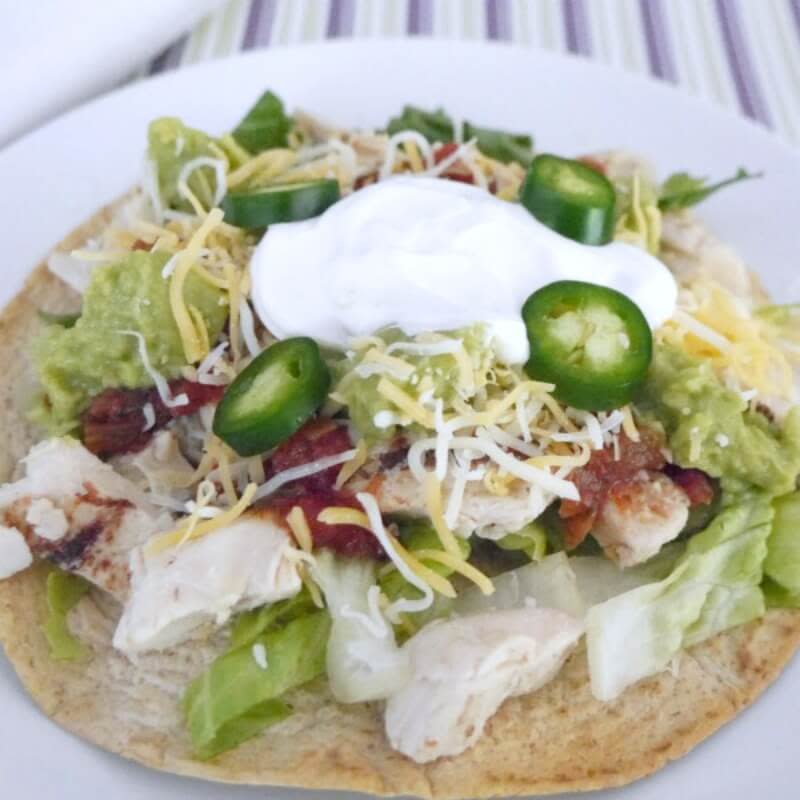 <p>Step Away From The Carbs</p><p>Healthy and tasty, this makes the perfect light lunch! </p><p><strong>Get the recipe: <a href="https://stepawayfromthecarbs.com/low-carb-chicken-tostadas/" rel="nofollow noopener" target="_blank" data-ylk="slk:Chicken Tostadas;elm:context_link;itc:0;sec:content-canvas" class="link ">Chicken Tostadas</a></strong></p>
