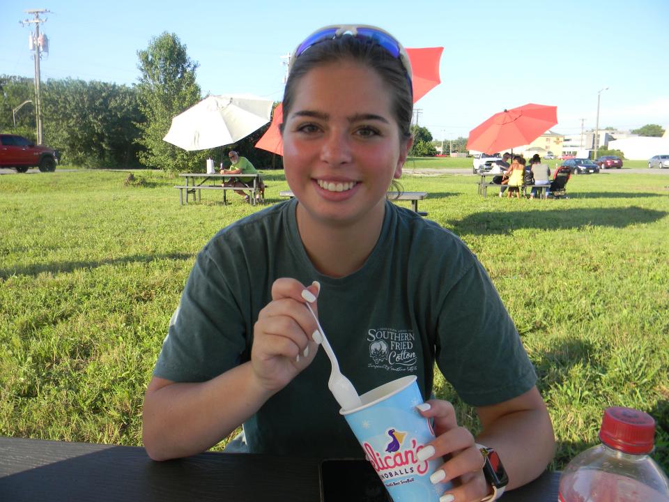 Sierra Allmon enjoys the inaugural Food Truck Rally in Oak Ridge.