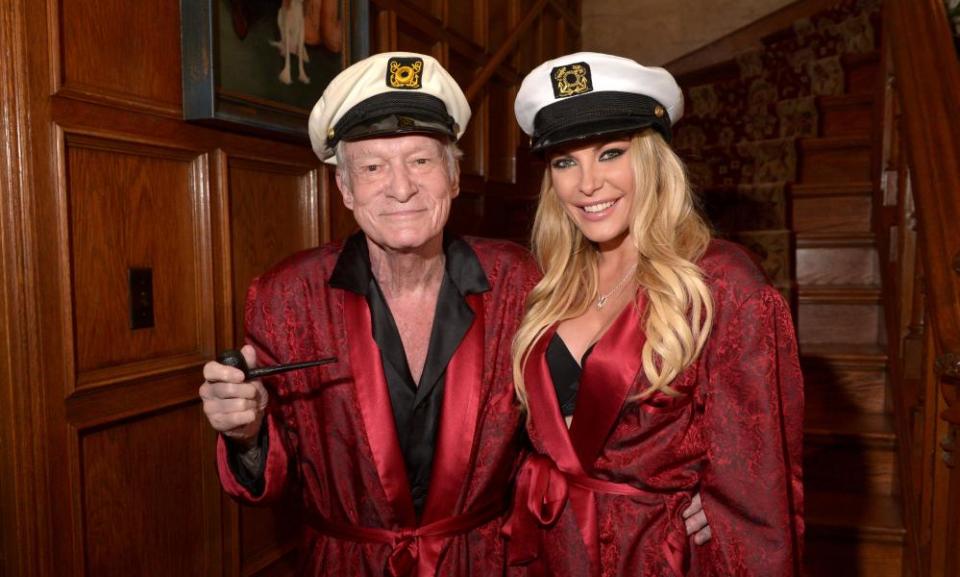 Hugh Hefner and Crystal Hefner at The Playboy Mansion