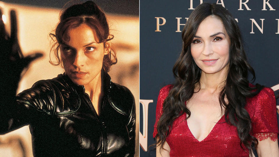 Famke Janssen - Jean Grey in <i>X-Men</i> and (R) at the <i>Dark Phoenix</i> premiere, 2019.