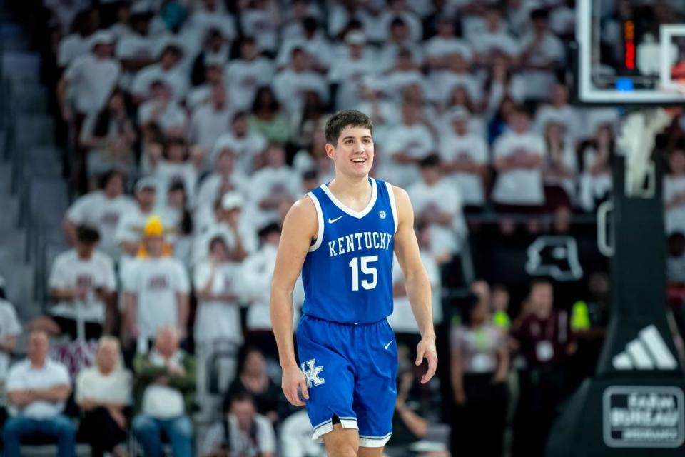 Reed Sheppard shot 52.1% from 3-point range during his freshman year at Kentucky.