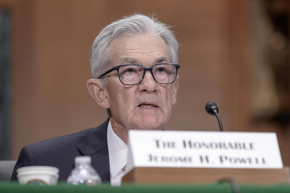 Federal Reserve Chairman Jerome Powell testifies before the Senate Committee on Banking, Housing, and Urban Affairs, on Capitol Hill Thursday, March 7, 2024, in Washington. (AP Photo/Mariam Zuhaib)