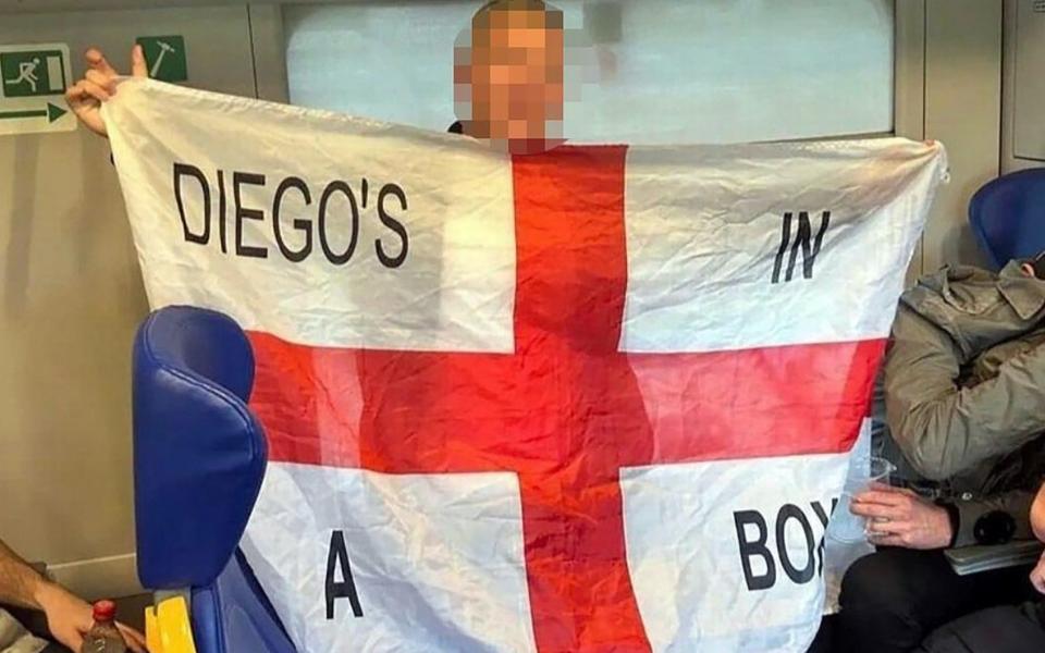 Offensive Diego Maradona flag costs England fan his match ticket - Mirror/News_scans