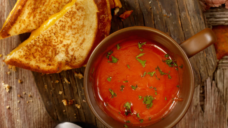 Grilled cheese with tomato soup