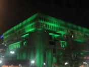 <p>Photo posted by Boston Mayor, Marty Walsh. He tweet “City Hall is green tonight. Boston stands with the environment. We must protect our future. #ParisAccord.” (Mayor Marty Walsh‏ via Twitter) </p>