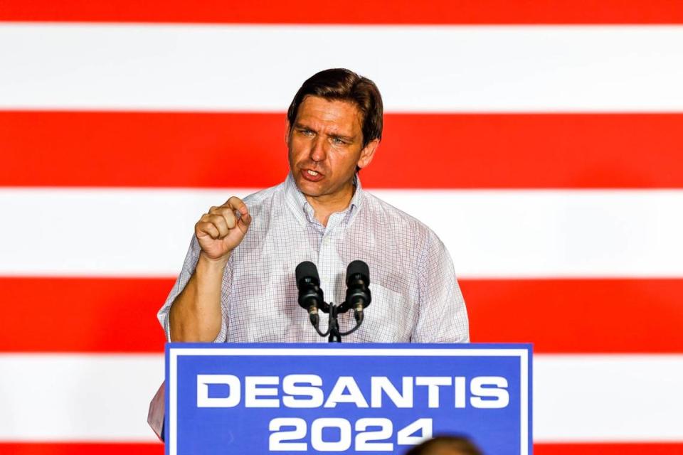 Florida Gov. Ron DeSantis at a campaign event in Tulsa, Oklahoma, on June 10, 2023, as he seeks the GOP nomination for president.