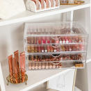 <p> Transparency is the way to "glow"! Peep-show drawers are the easiest way to ensure your makeup stays organized, whilst giving access to individual favorites quickly. You might even discover a brand-new cosmetics regime with such an efficient storage solution! </p> <p> "Figure out what best works with your decor aesthetic," says Laura, digital creator of @laurainstaglam. "Try organizing by product and mixing textures/colors. I personally love neutrals and a pop of pink." </p>