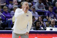 LSU head coach Matt McMahon during the first half of an NCAA college basketball game against Alabama in Baton Rouge, La., Saturday, Feb. 4, 2023. (AP Photo/Matthew Hinton)