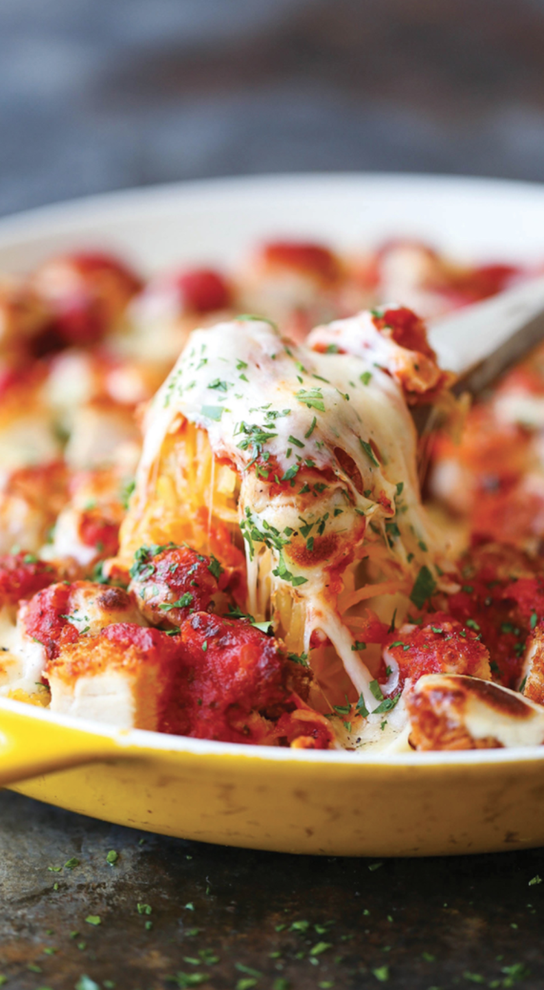 Spaghetti Squash Chicken Parmesan