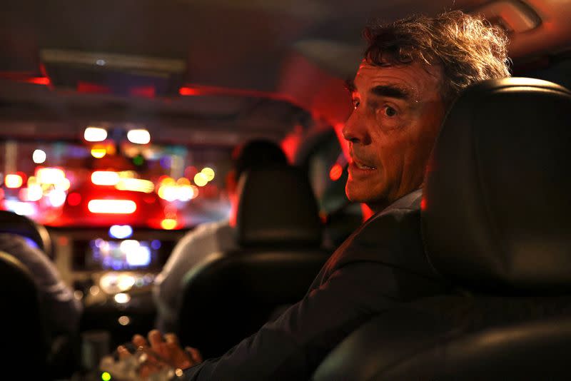 U.S. venture capitalist Tim Draper speaks to Reuters on his way to visit the National Space Organization in Taipei