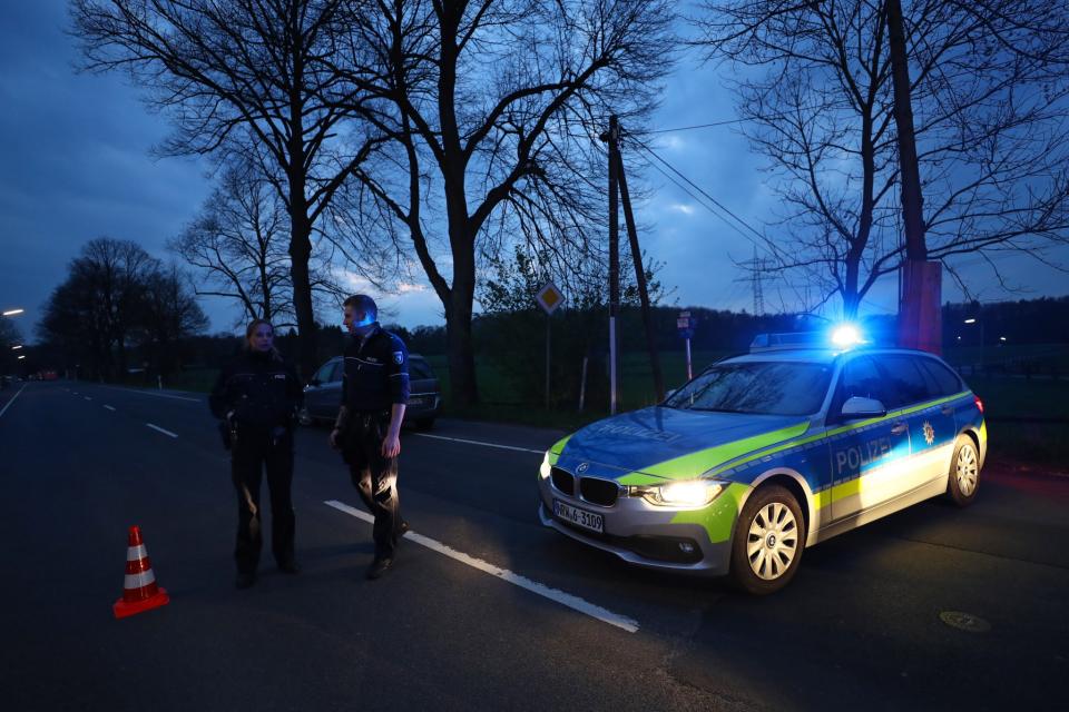 <p>Police road block near the Borussia Dortmund team hotel after an explosion before the game Reuters / Kai Pfaffenbach Livepic </p>