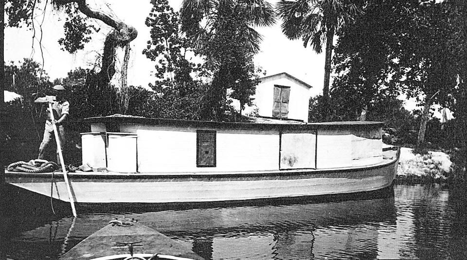 Estero businessman Layward Campbell used this boat in the late 1800s to haul citrus down the Estero River. Estero was the largest citrus grove in the United States, with 60,000 trees in the early 1900s. Photo courtesy of Estero Historical Society.