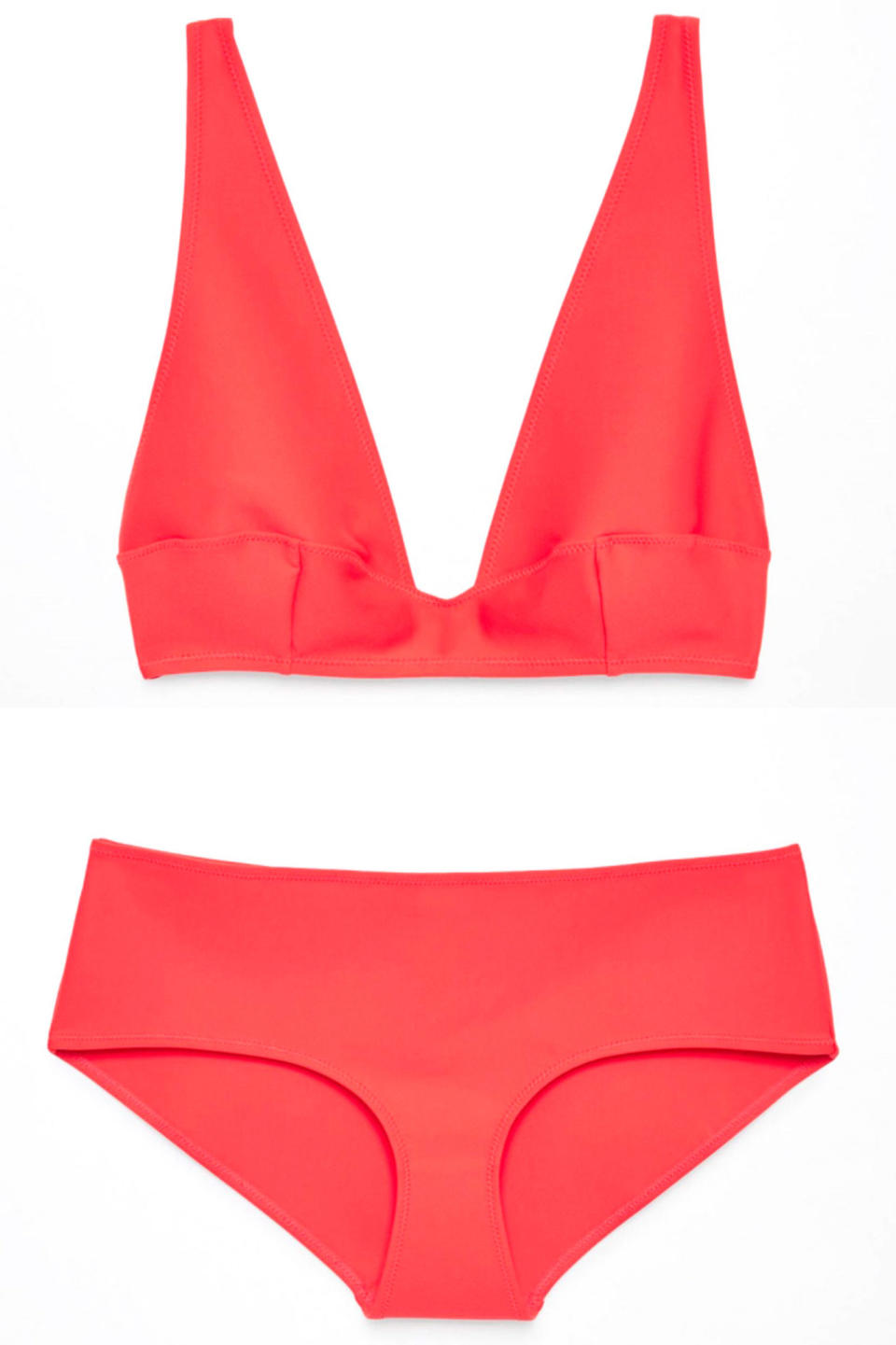 A Crimson Minimalist Bikini Set