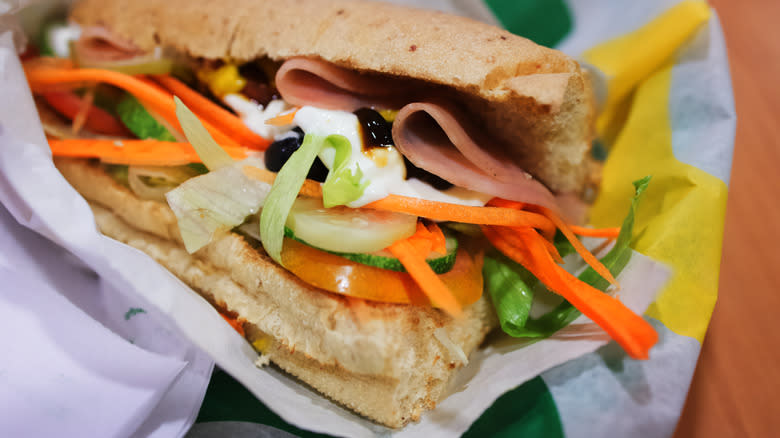 subway sandwich close-up