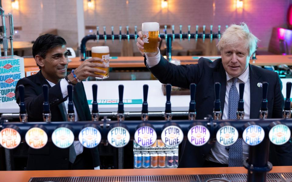 Boris Johnson Rishi Sunak Budget brewery - Dan Kitwood/Getty Images