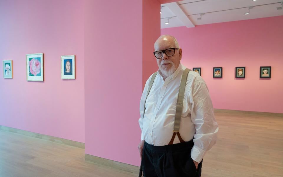 Sir Peter Blake at his gallery in Cork Street, London