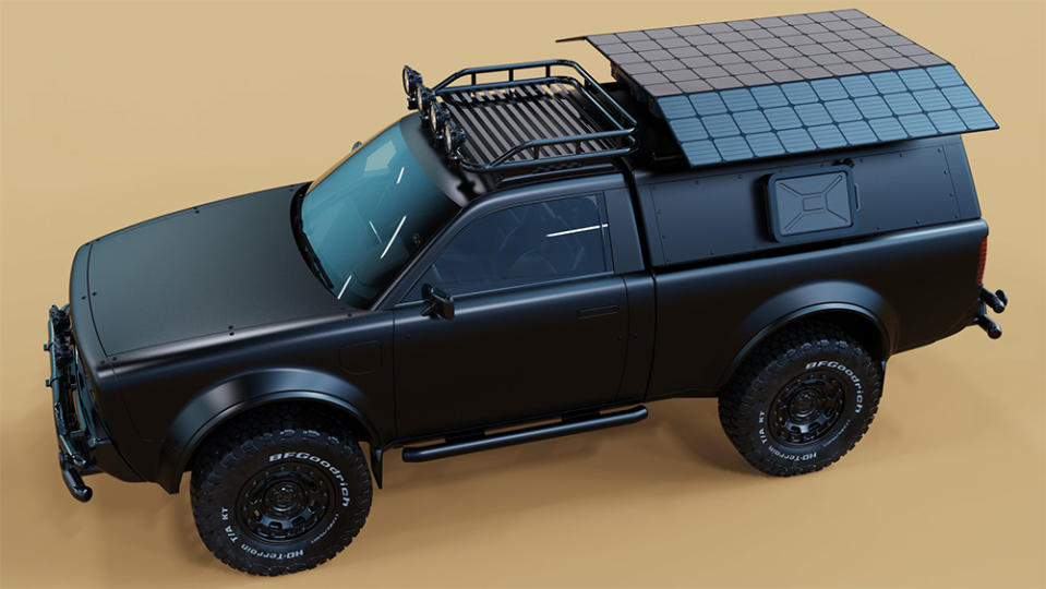 The Alpha Motor Corporation Nightwolf's solar panel truck cap