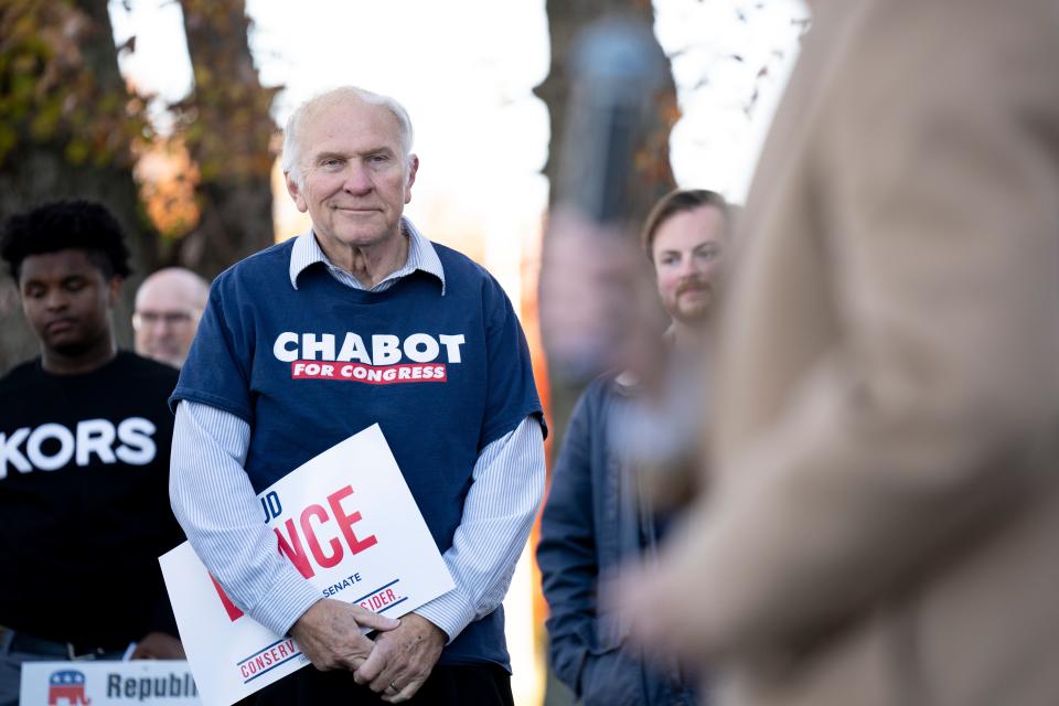 Steve Chabot was on hand for the Hamilton County Republican Party's “Knocks 10 Day Countdown” event at the J.D. Vance's campaign office in Cincinnati on Oct. 29.