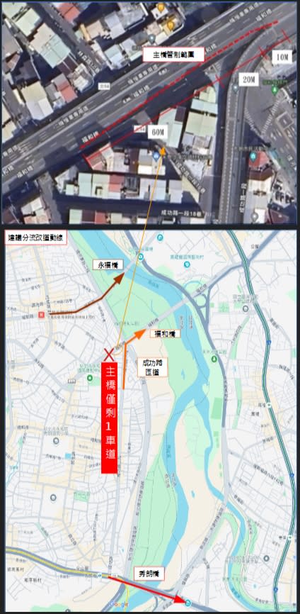 ▼市府建議改走永福橋或秀朗橋。（圖／新北市政府交通局提供）