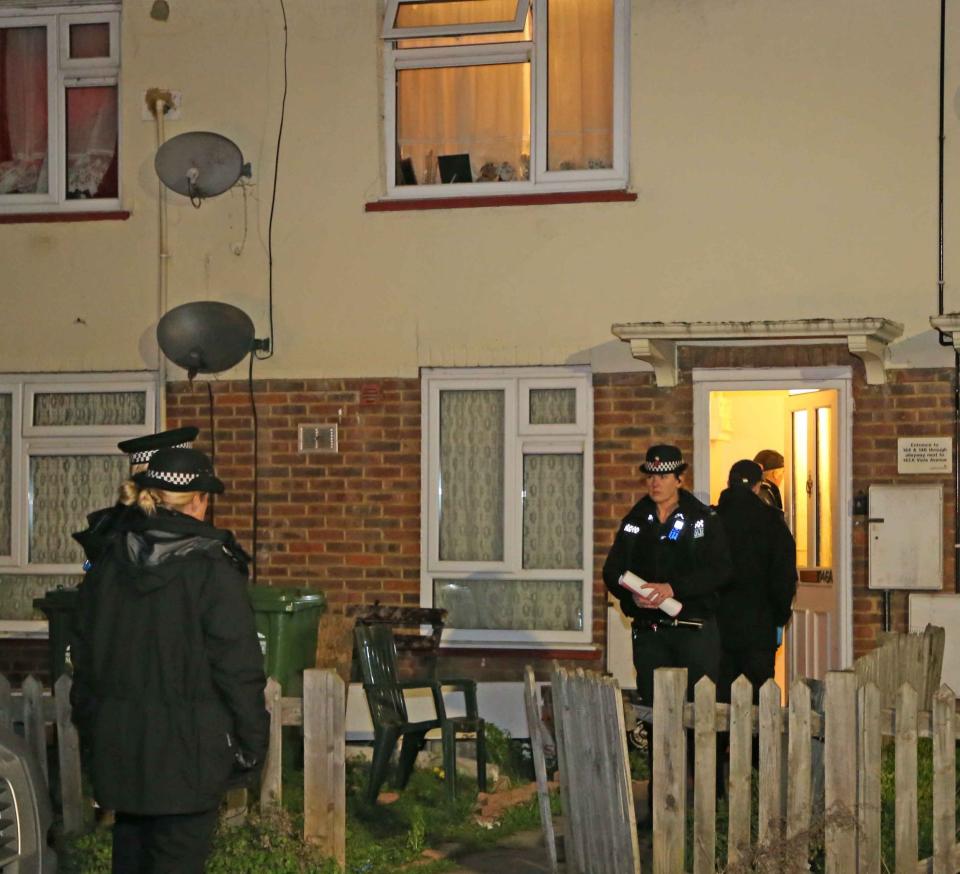 Police at a property in Viola Avenue on Sunday evening (NIGEL HOWARD)