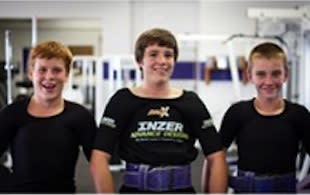 Montverde Academy powerlifters Elliot Grietens, Josh Arnold and Jake Carter — Montverde Academy