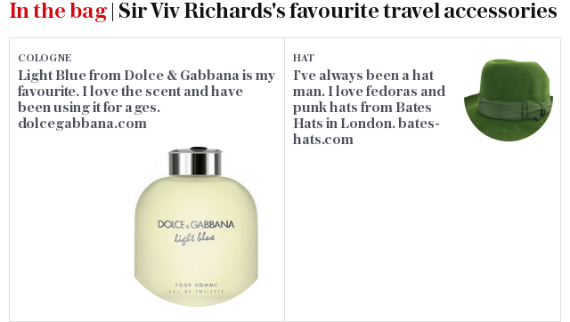 In the bag | Sir Viv Richards's favourite travel accessories