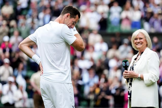 <p>Shi Tang/Getty Images</p> From Left: Andy Murray and Sue Baker on July 4, 2024