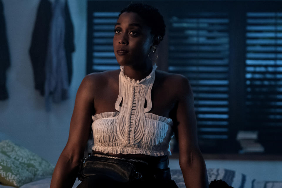 Lashana Lynch in character as Nomi in No Time to Die