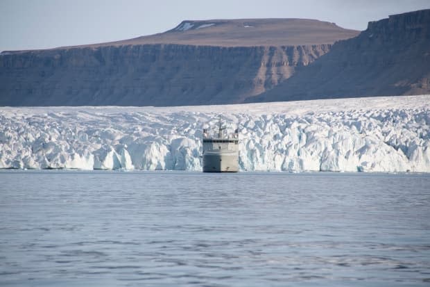 HMCS Harry DeWolf is the first Canadian navy ship to complete the Northwest Passage since 1954. The vessel began its voyage in Iqaluit on Aug. 7 and is sailing to its final destination in Vancouver, where it's expected to arrive on Friday. (Royal Canadian Navy - image credit)